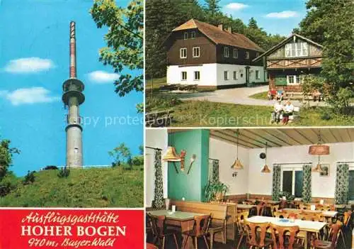 AK / Ansichtskarte Rimbach Bayrischer Wald Ausflugsgaststaette Hoher Bogen Gastraum Sender