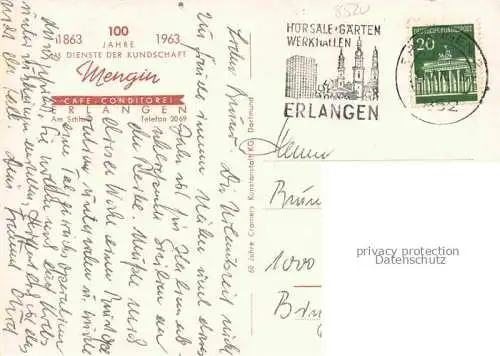 AK / Ansichtskarte ERLANGEN Café Conditorei Mengin