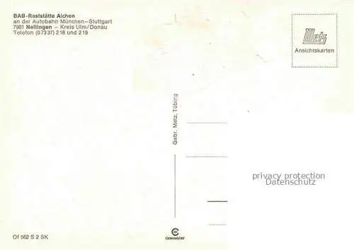 AK / Ansichtskarte Nellingen Alb BAB-Raststaette Aichen Autobahn Muenchen - Stuttgart