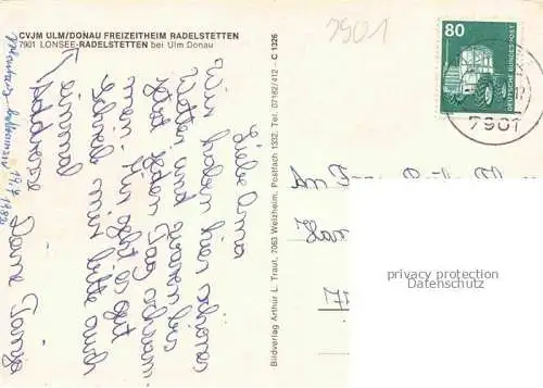 AK / Ansichtskarte Radelstetten Lonsee CVJM Ulm/Donau Freizeitheim