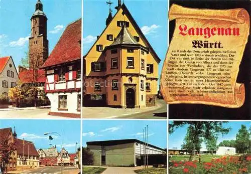 AK / Ansichtskarte Langenau Wuerttemberg Teilansichten Ortszentrum Kirche Parkanlagen Historie
