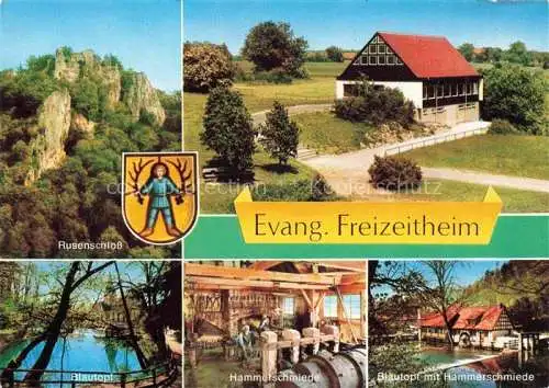 AK / Ansichtskarte Blaubeuren Rusenschloss Evangelisches Freizeitheim Blautopf Hammerschmiede