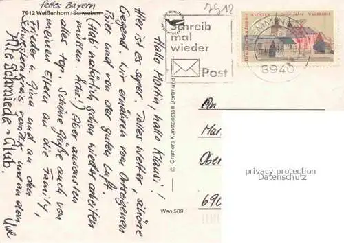 AK / Ansichtskarte Weissenhorn Oberes Tor Nepomuk-Brunnen Rathaus Hauptstrasse Unteres Tor