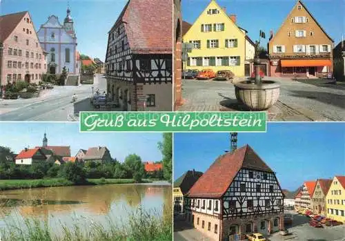 AK / Ansichtskarte Hilpoltstein Mittelfranken Motive Ortszentrum Fachwerkhaus Partie am Wasser