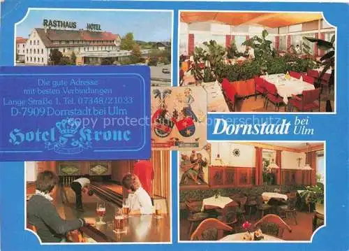 AK / Ansichtskarte Dornstadt Wuerttemberg Ulm Hotel Rasthaus Chaussee Gastraeume Kegelbahn