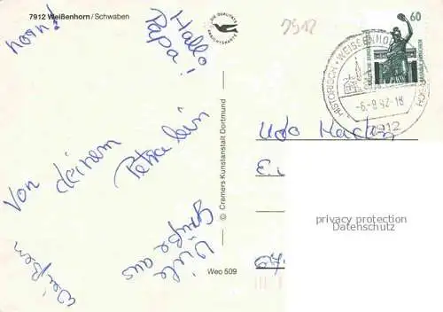AK / Ansichtskarte Weissenhorn Oberes Tor Nepomuk Brunnen Rathaus Hauptstrasse Unteres Tor