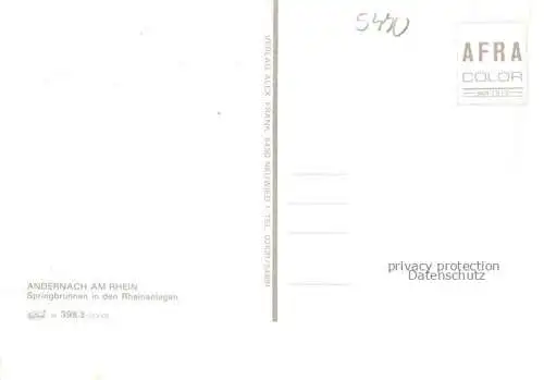 AK / Ansichtskarte Andernach Rhein Rheinanlagen Springbrunnen