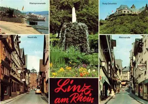 AK / Ansichtskarte Linz Rhein Rheinland-Pfalz Rheinpromenade Burg Ockenfels Neustrasse Rheinstrasse Park