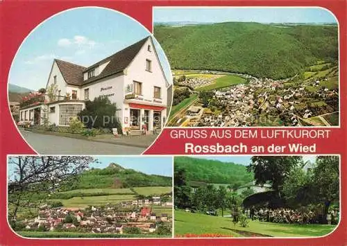 AK / Ansichtskarte Rossbach Wied Pension Schlemmer Fliegeraufnahme Panorama