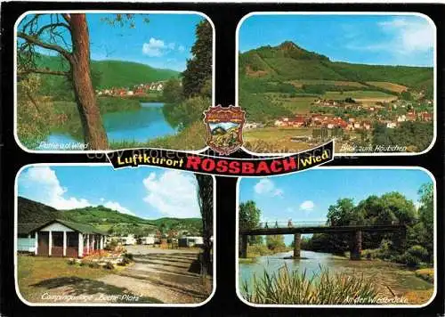 AK / Ansichtskarte Rossbach Wied Wiedpartie Panorama Campinganlage Badeplatz Wiedbruecke