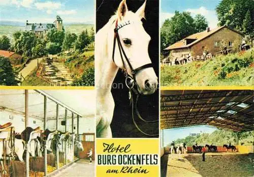 AK / Ansichtskarte Linz Rhein Rheinland-Pfalz Hotel Burg Ockenfels Reithalle Pferdeboxen