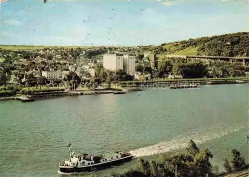 AK / Ansichtskarte Andernach Rhein Fliegeraufnahme mit Krahnenbergbruecke