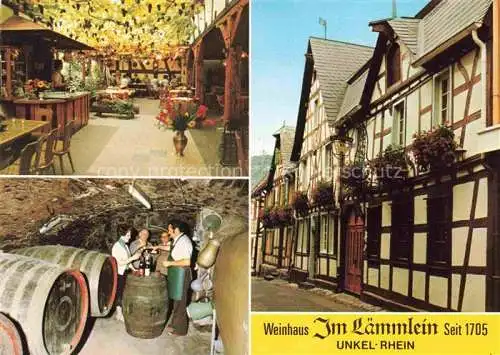 AK / Ansichtskarte Unkel Rhein Weinhaus Im Laemmlein Gaststube Weinkeller