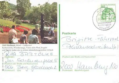 AK / Ansichtskarte Rossbach Wied Kurpark Brunnen