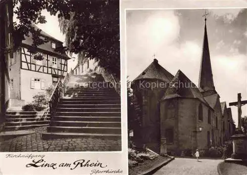AK / Ansichtskarte Linz Rhein Rheinland-Pfalz Pfarrkirche Kirchaufgang