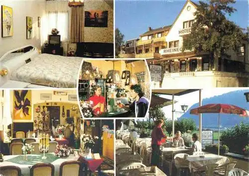 AK / Ansichtskarte Leutesdorf Rhein Neuwied Rheinland-Pfalz Hotel Rheinecker Hof Gastraum Zimmer Terrasse