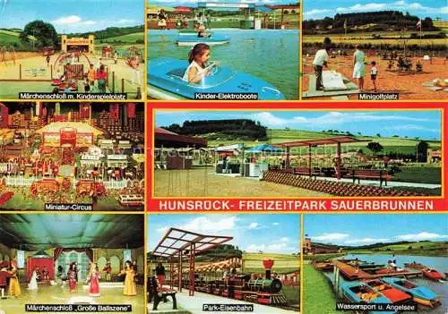 AK / Ansichtskarte Sauerbrunnen Maerchenschloss Kinder Elektroboote Minigolf Miniatur Circus Maerchenschloss Grosse Ballszene Park Eisenbahn Angelsee