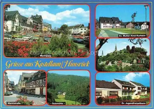 AK / Ansichtskarte Kastellaun Hunsrueck Marktplatz Marktstrasse Sulzmuehle Ev Mutter Kind Kurheim Ev Jugendfreizeitheim