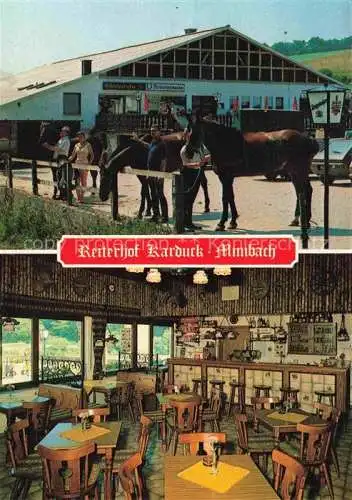 AK / Ansichtskarte Mimbach Saarland Reiterhof Karduck Pferde Gastraum