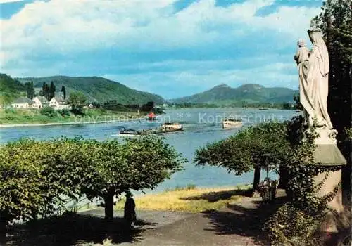 AK / Ansichtskarte Unkel Rhein Marienstatue Rheinpartie