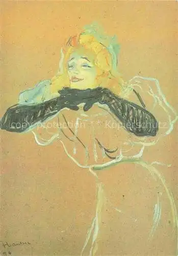 AK / Ansichtskarte LAUTREC TOULOUSE-LAUTREC Henri de (1864-1901) Kuenstlerkarte Yvette Guilbert chantant 