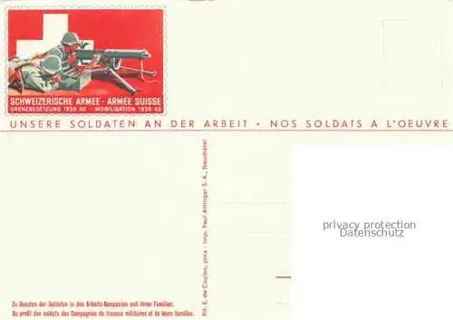 AK / Ansichtskarte Militaria Schweiz Armee Soldaten an der Arbeit