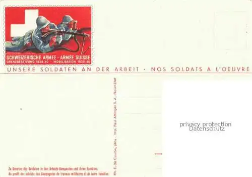 AK / Ansichtskarte Militaria Schweiz Armee Soldaten an der Arbeit