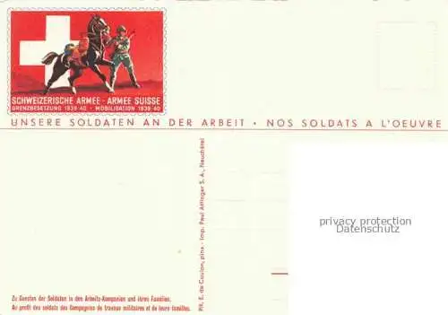 AK / Ansichtskarte Militaria Schweiz Armee Soldaten an der Arbeit