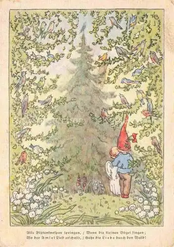 AK / Ansichtskarte Zwerge Dwarfs Nains-- Engel Voegel Marburg