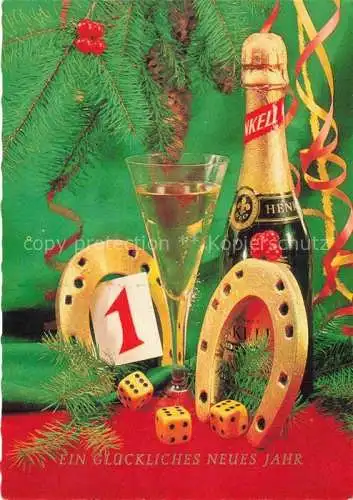 AK / Ansichtskarte Sekt Sparkling Petillant Espumoso Wein Wine Vin Vino Neujahr Hufeisen 