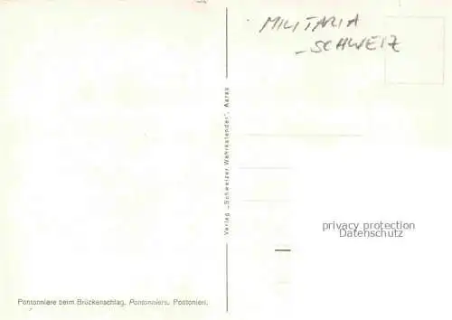 AK / Ansichtskarte Militaria Schweiz Brueckenschlang Pontonieri