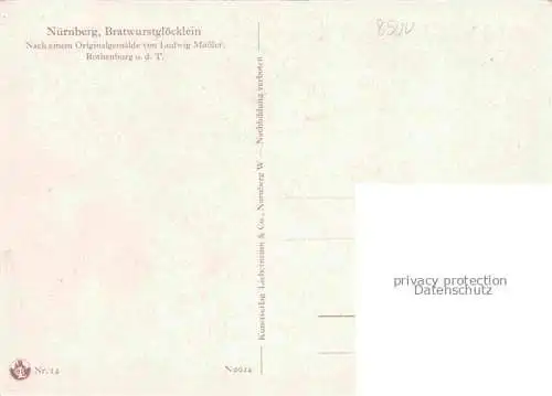 AK / Ansichtskarte MoessLER Ludwig Moessler Ludwig (1902-1949) Kuenstlerkarte Nuernberg Bratwurstgloecklein 