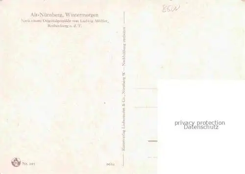 AK / Ansichtskarte MoessLER Ludwig Moessler Ludwig (1902-1949) Kuenstlerkarte Alt Nuernberg Wintermorgen Pferdkutsche 