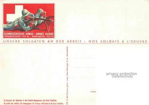 AK / Ansichtskarte Militaria Schweiz Armee Soldaten an der Arbeit