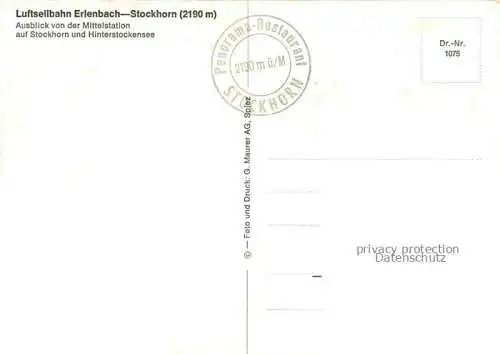 AK / Ansichtskarte Seilbahn Cable-Car Telepherique Erlenbach Stockholm Hinterstockensee