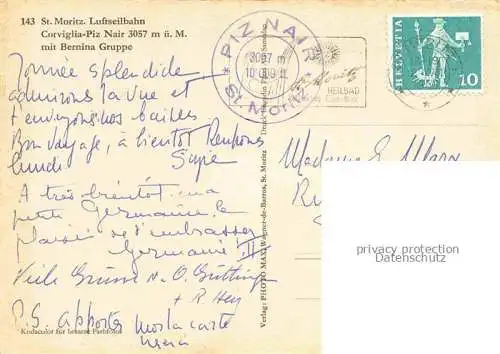 AK / Ansichtskarte Seilbahn Cable-Car Telepherique St. Moritz Corviglia Piz Nair