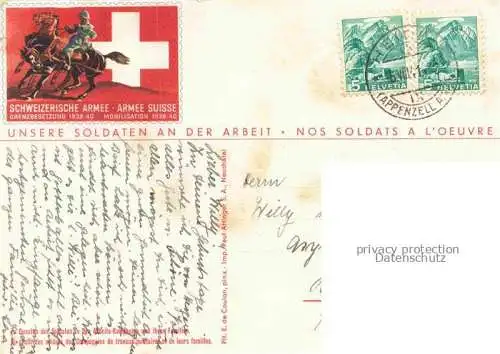 AK / Ansichtskarte Militaria Schweiz Armee Soldaten an der Arbeit