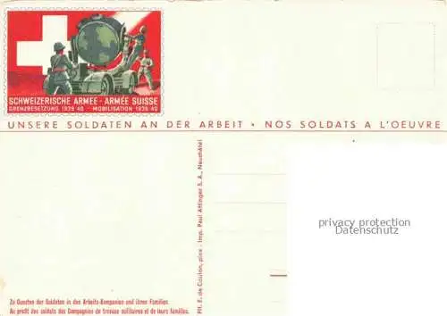 AK / Ansichtskarte Militaria Schweiz Armee Soldaten an der Arbeit