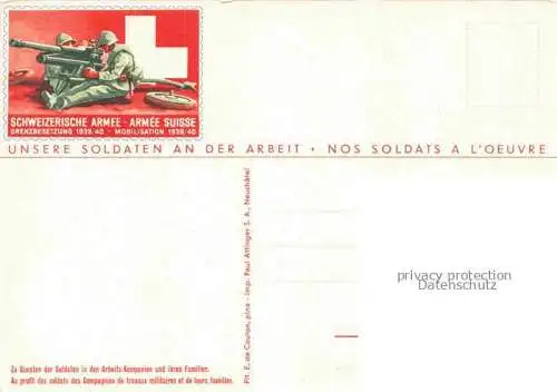 AK / Ansichtskarte Militaria Schweiz Armee Soldaten an der Arbeit