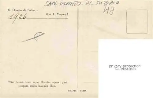AK / Ansichtskarte San Donato di Subiaco Roma Lazio IT Post tempora multa invenies illum