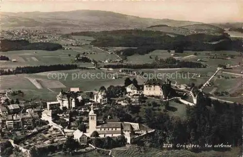 AK / Ansichtskarte Gruyeres__Gruyere_Greyerz_FR Vue aerienne 