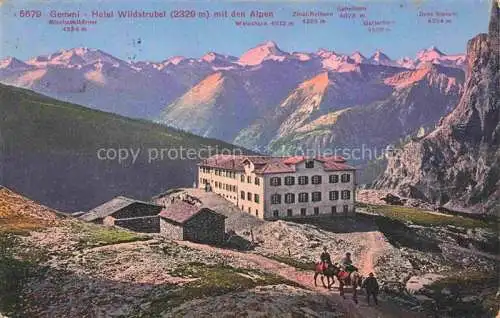 AK / Ansichtskarte Gemmi_2350m_Leukerbad_VS Hotel Wildstrubel mit den Alpen 