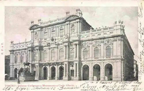 AK / Ansichtskarte TORINO Turin IT Palazzo Carignano e Monumento a Carlo Alberto