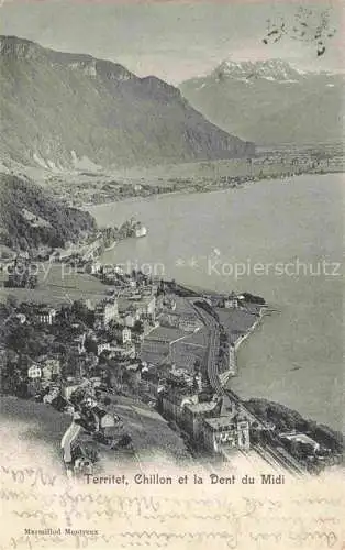 AK / Ansichtskarte Territet_Montreux_VD Chillon et la Dent du Midi 