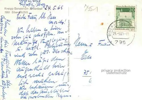 AK / Ansichtskarte BIBERACH  Riss BW Kneipp Sanatorium Jordanbad