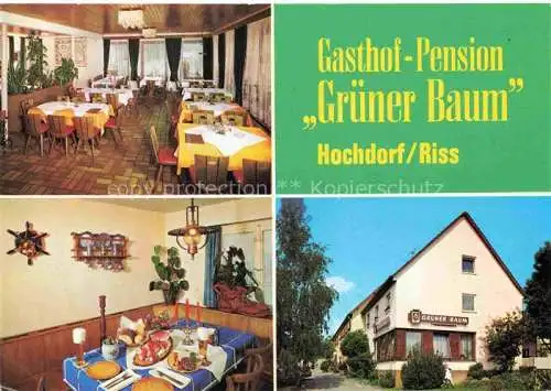 AK / Ansichtskarte Hochdorf Riss Gasthof Pension Gruener Baum Gastraeume
