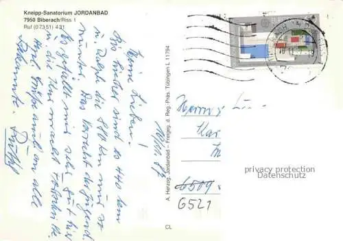 AK / Ansichtskarte BIBERACH  Riss BW Kneipp Sanatorium Jordanbad