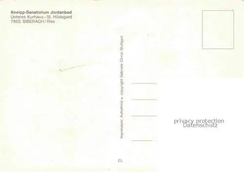 AK / Ansichtskarte BIBERACH  Riss BW Kneipp Sanatorium Jordanbad