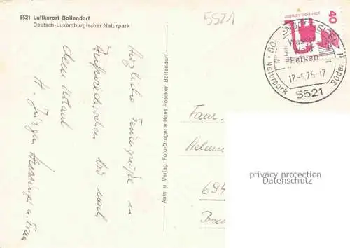 AK / Ansichtskarte Bollendorf  Suedeifel Eifelkreis Bitburg-Pruem Rheinland-Pfalz Deutsch Luxemburgischer Naturpark