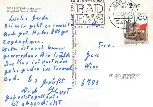 AK / Ansichtskarte BAD EMS Kurgebiet Bismarckhoehe Fliegeraufnahme
